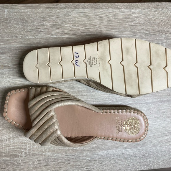 Vince Camuto Melysa Crossband Slide Sandals in Egyptian Gold - Picture 10 of 10